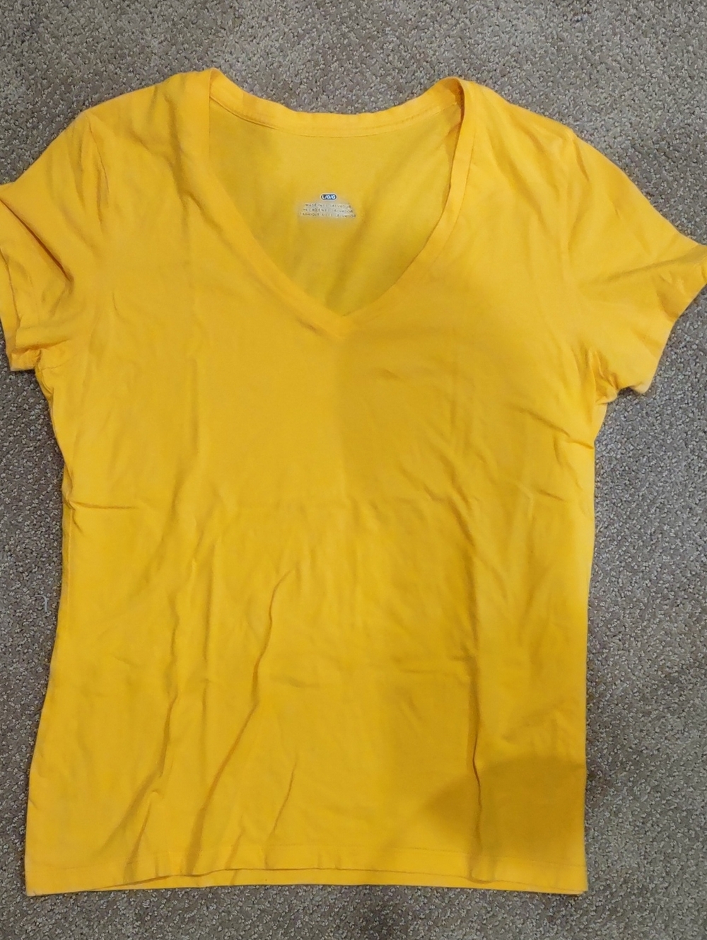 Classic V-Neck Women's Tee Orange, Large New Short Sleeve Stretch